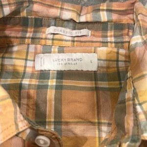 Lucky Brand Classic Fit men’s short sleeve snap shirt